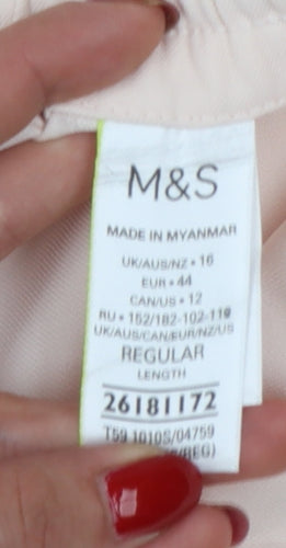 Marks and Spencer Women Pink UK 10 Cargo Midi Skirt Pockets