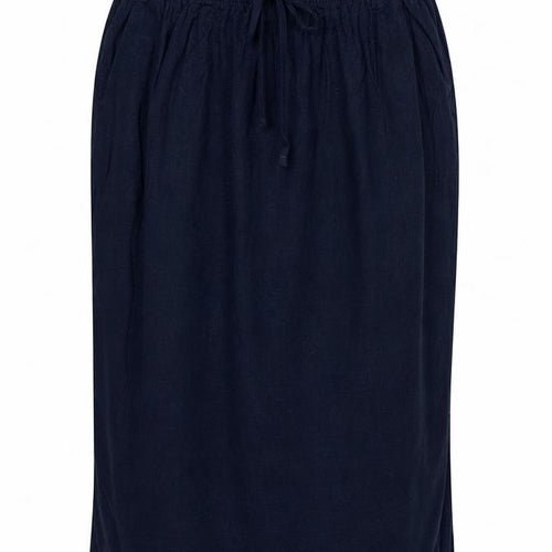 Marks and Spencer Women's Blue UK 12 Linen Blend Midi Straight Skirt
