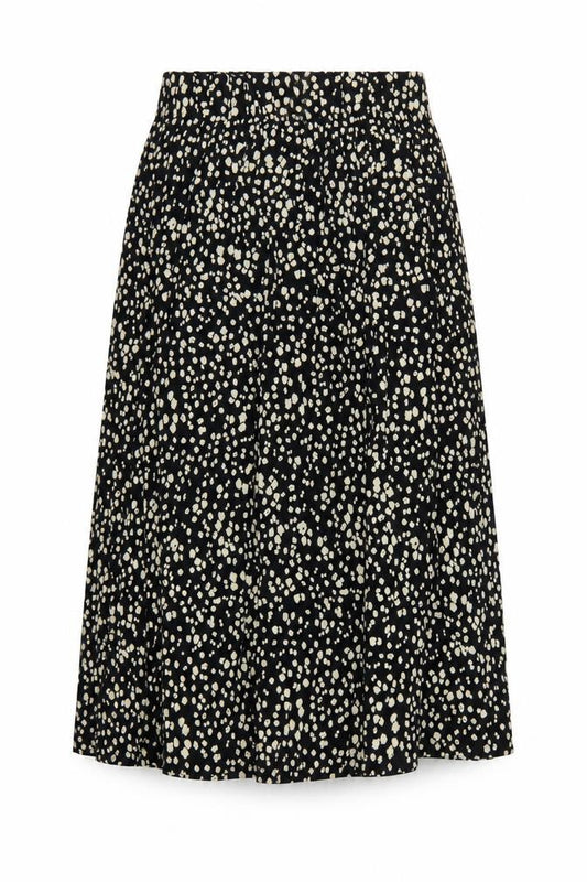 Marks & Spencer Women's Black UK 6 Leopard Print A-Line Midi Skirt