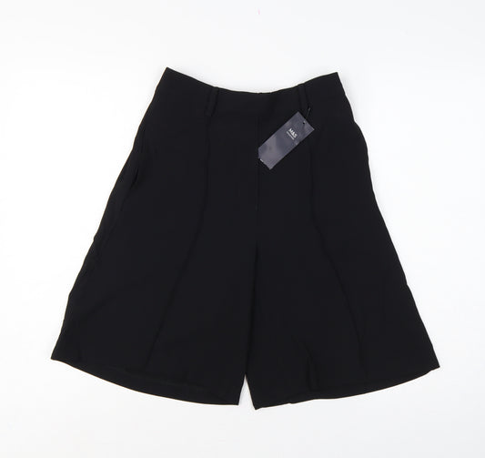 Marks and Spencer Women Black UK 6 High Rise Culotte Shorts Pockets