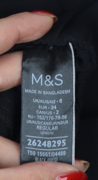 Marks and Spencer Women Black UK 6 High Rise Culotte Shorts Pockets