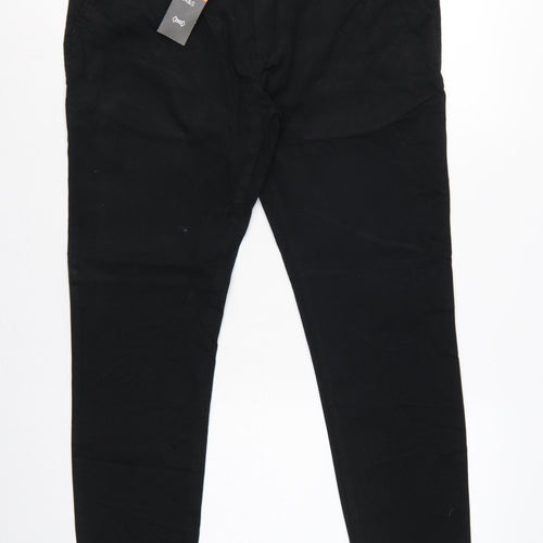 Marks and Spencer Men Black W36 Short Skinny Fit Chino Trousers