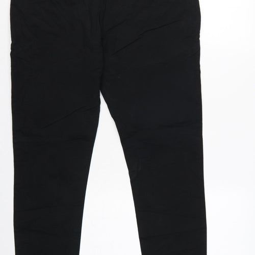 Marks and Spencer Men Black W36 Short Skinny Fit Chino Trousers