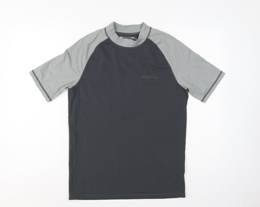 Mountain Warehouse Men’s Black Grey M Athletic Rash Guard T-Shirt
