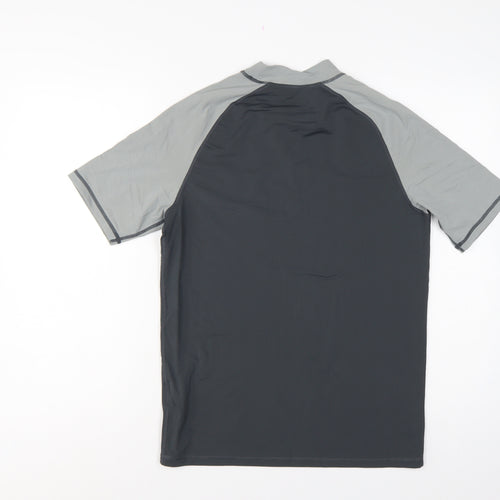 Mountain Warehouse Men’s Black Grey M Athletic Rash Guard T-Shirt
