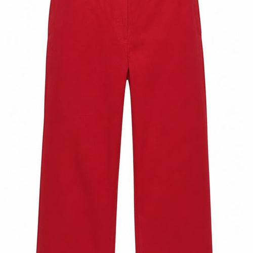 Marks & Spencer Women's Red UK 18 Wide Leg High Rise Trousers