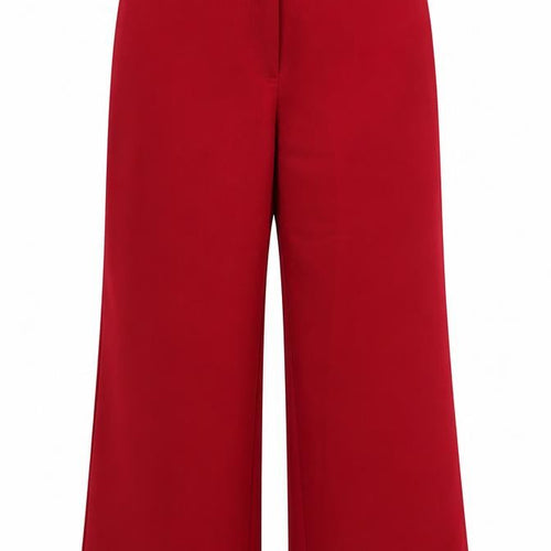 Marks & Spencer Women Red UK 16 Short High Rise Wide Leg Trousers