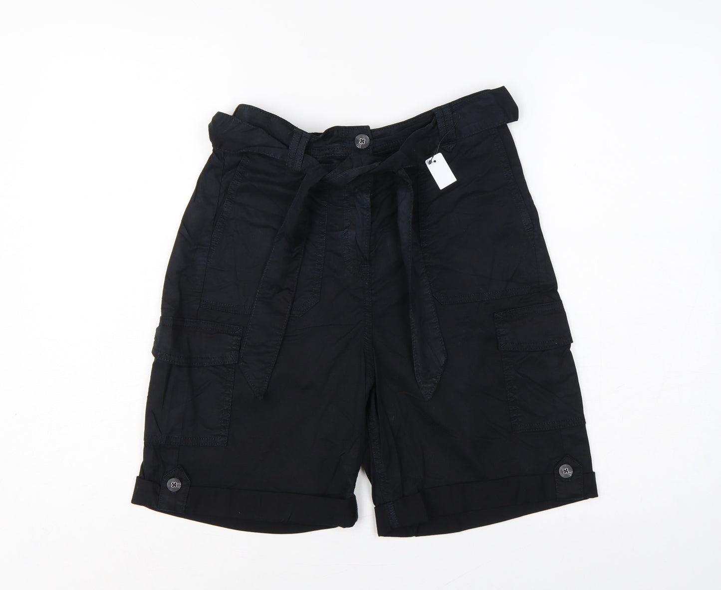 Marks and Spencer Women’s Black Size 8 Cargo Belted Shorts