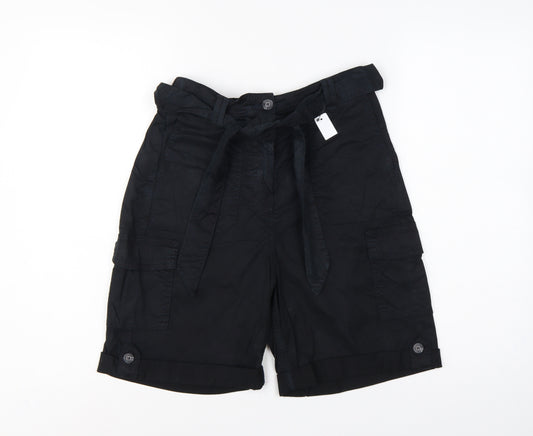 Marks and Spencer Women’s Black Size 8 Cargo Belted Shorts