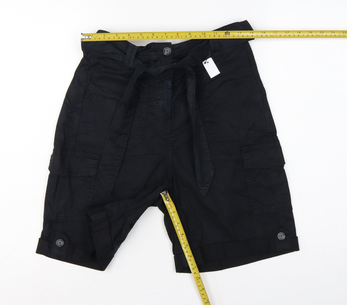 Marks and Spencer Women’s Black Size 8 Cargo Belted Shorts