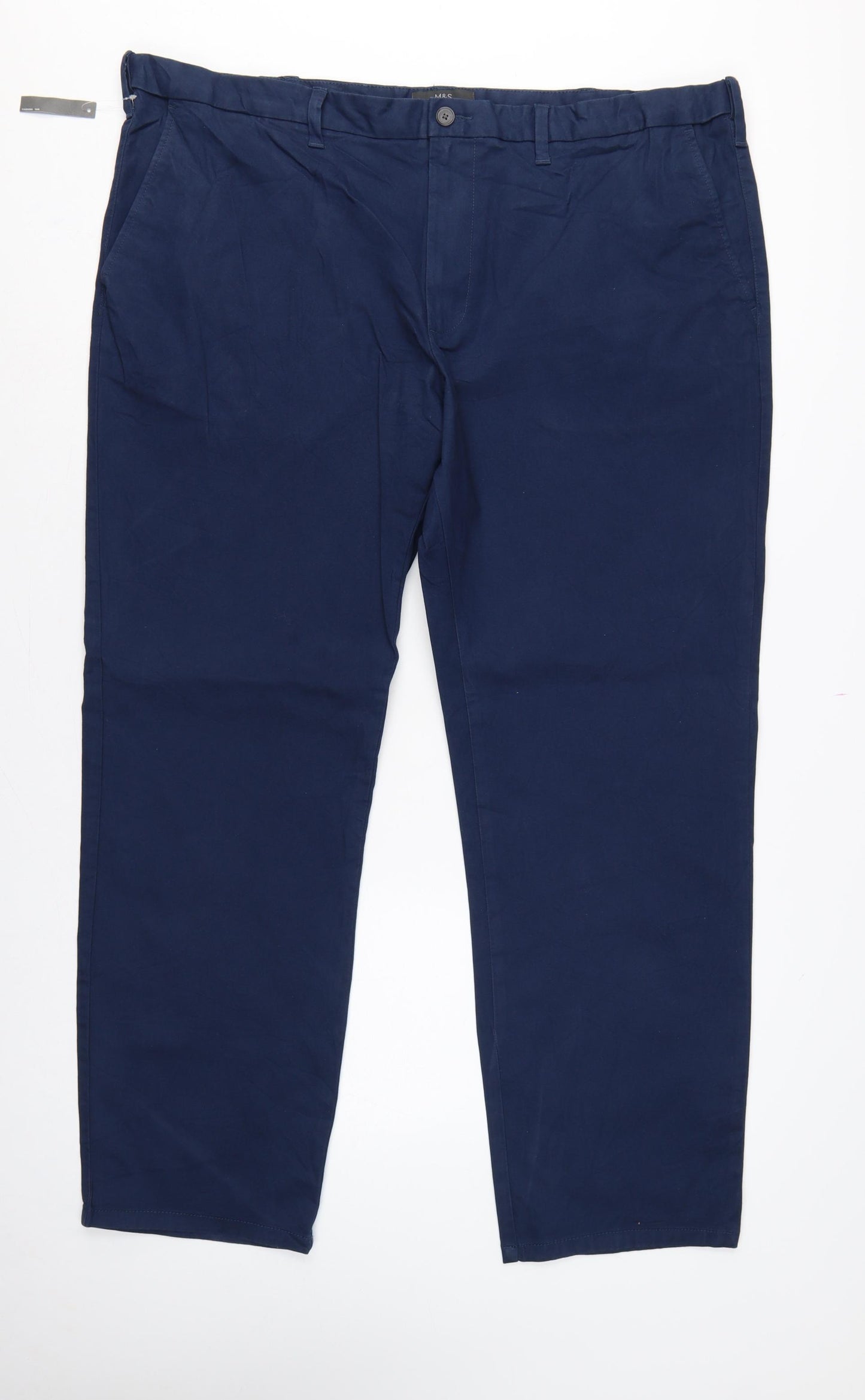 Marks and Spencer Men Blue 44 Chino Trousers 44W 31L Stretch
