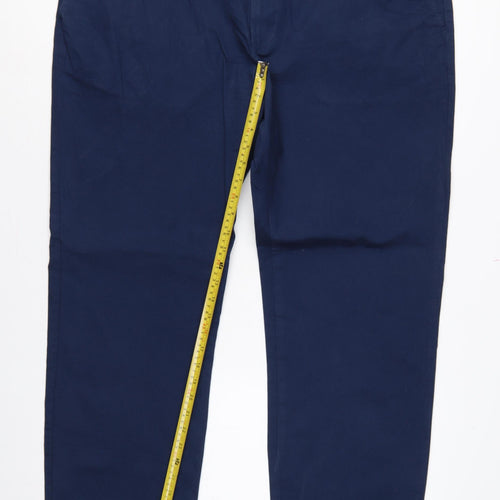 Marks and Spencer Men Blue 44 Chino Trousers 44W 31L Stretch