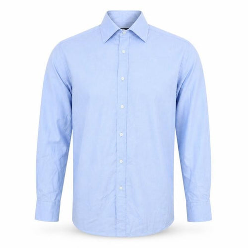 Thomas Nash Men Blue 16 41cm Pure Cotton Gingham Formal Shirt