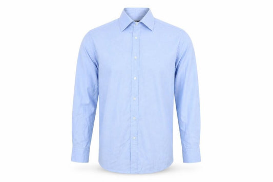 Thomas Nash Men Blue 16 41cm Pure Cotton Gingham Formal Shirt