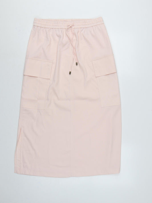 Marks & Spencer Women Pink UK 10 Cargo Long Skirt Pockets