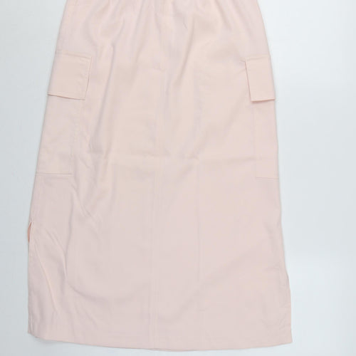 Marks & Spencer Women Pink UK 10 Cargo Long Skirt Pockets