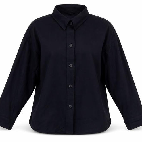 UNIQLO Women’s Black XS Basic Collared Long Sleeve Button-Up Shirt