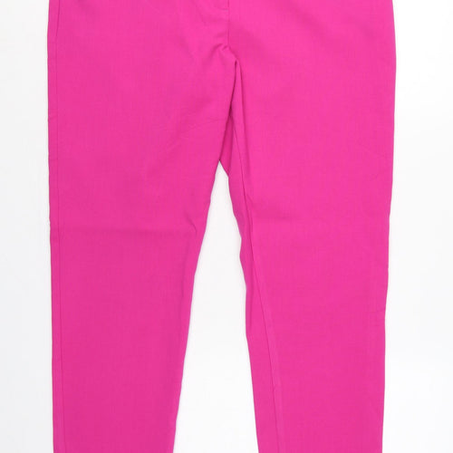 M&S Women Pink UK 16 Long Tailored Tapered Dress Trousers