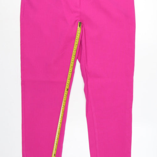 M&S Women Pink UK 16 Long Tailored Tapered Dress Trousers