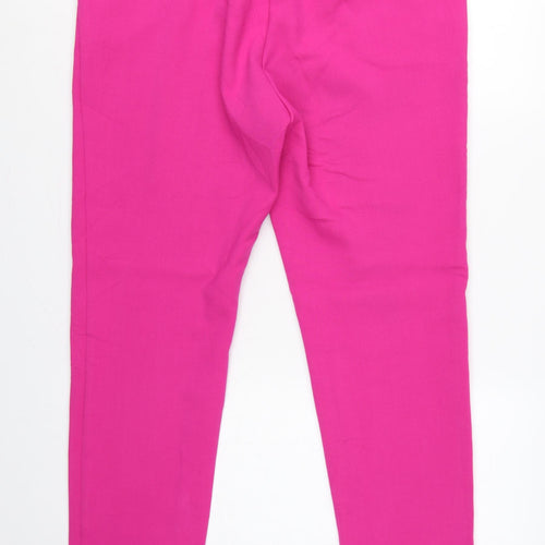 M&S Women Pink UK 16 Long Tailored Tapered Dress Trousers