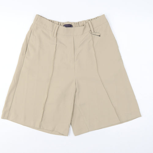 Marks and Spencer Women Beige UK 10 Culotte Shorts Pockets