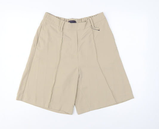 Marks and Spencer Women Beige UK 10 Culotte Shorts Pockets