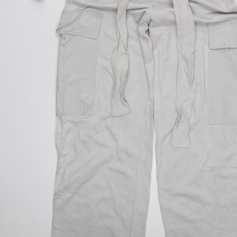 Zara Women Grey Size S Utility Cargo Wide-Leg Jumpsuit