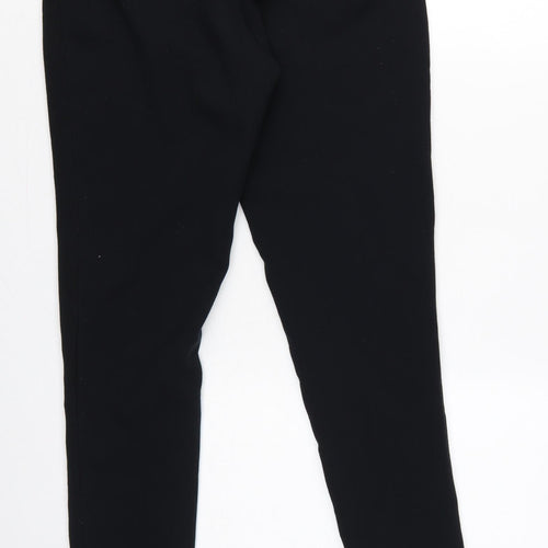 Zara Women Black UK 12 Slim Tapered Zip Pocket Dress Trousers