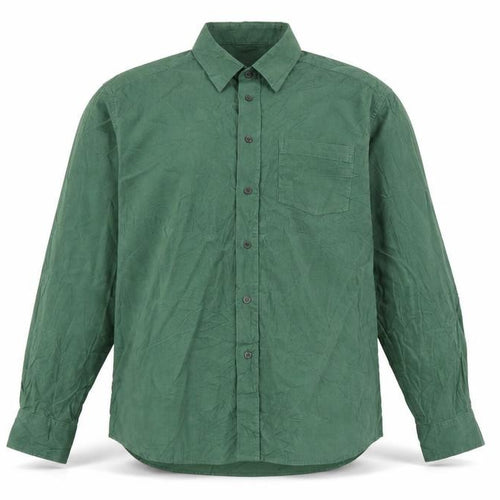 Marks and Spencer Men Green XL Corduroy Long Sleeve Button-Up Shirt