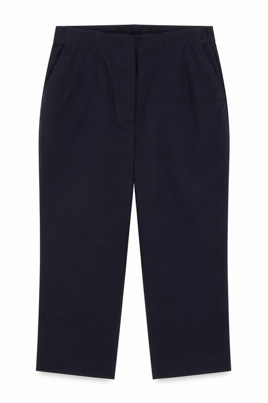 M&S Women’s Navy Blue Size 16 Slim Cropped High Rise Trousers