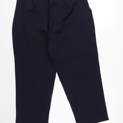 M&S Women’s Navy Blue Size 16 Slim Cropped High Rise Trousers