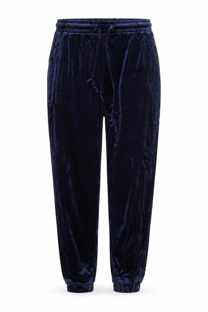 Stradivarius Women’s Blue Velvet Jogger Trousers Size L Elastic Waist