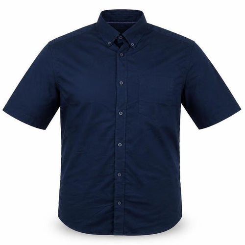 Marks & Spencer Men Blue S Regular Fit Cotton Button-Down Shirt