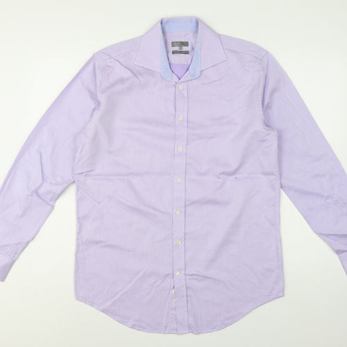 Jaeger Men’s Purple 15.5 Regular Fit Pure Cotton Formal Shirt
