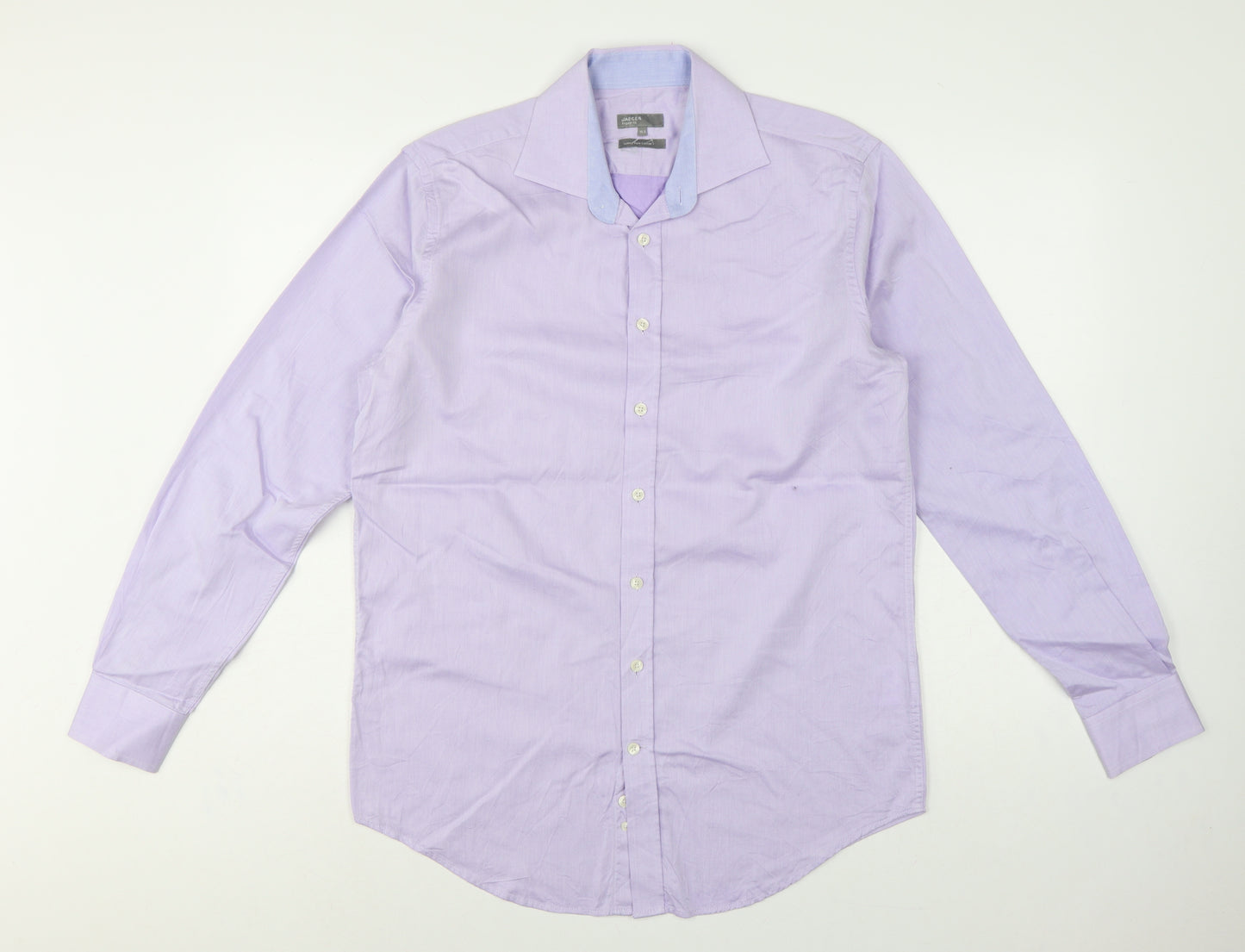 Jaeger Men’s Purple 15.5 Regular Fit Pure Cotton Formal Shirt