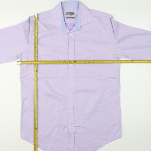 Jaeger Men’s Purple 15.5 Regular Fit Pure Cotton Formal Shirt
