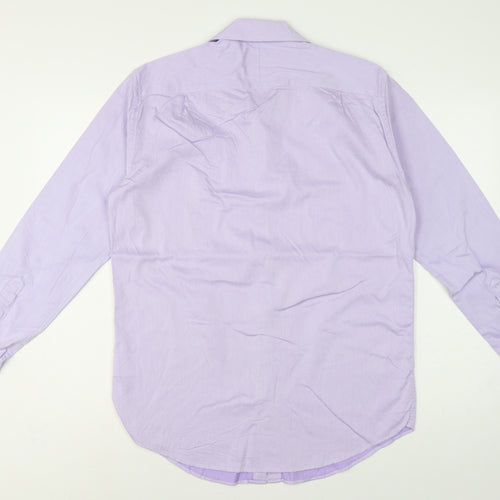 Jaeger Men’s Purple 15.5 Regular Fit Pure Cotton Formal Shirt