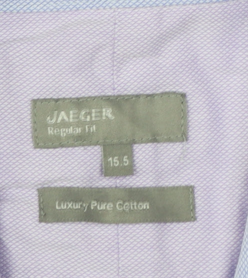 Jaeger Men’s Purple 15.5 Regular Fit Pure Cotton Formal Shirt