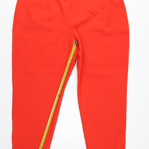 Marks & Spencer Unisex Red Size 22 Straight High Rise Trousers
