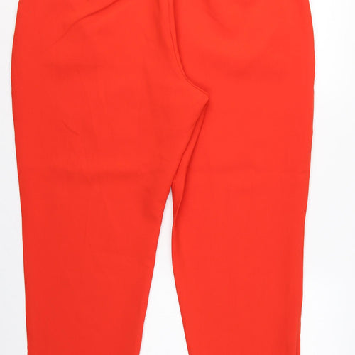 Marks & Spencer Unisex Red Size 22 Straight High Rise Trousers