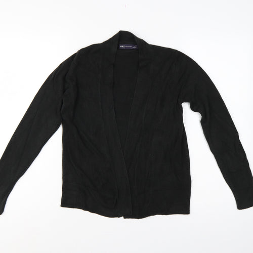 Marks and Spencer Women Black XS Open Knit Long Sleeve Cardigan