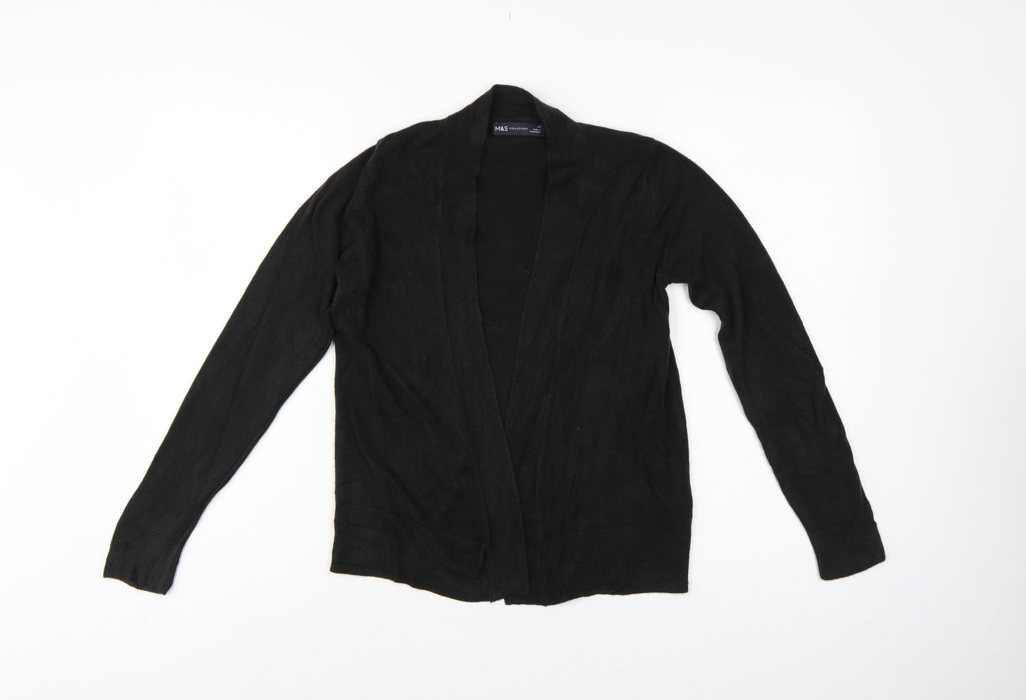 Marks and Spencer Women Black XS Open Knit Long Sleeve Cardigan