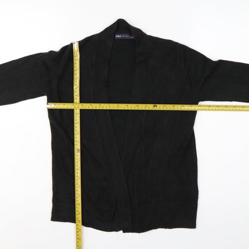 Marks and Spencer Women Black XS Open Knit Long Sleeve Cardigan