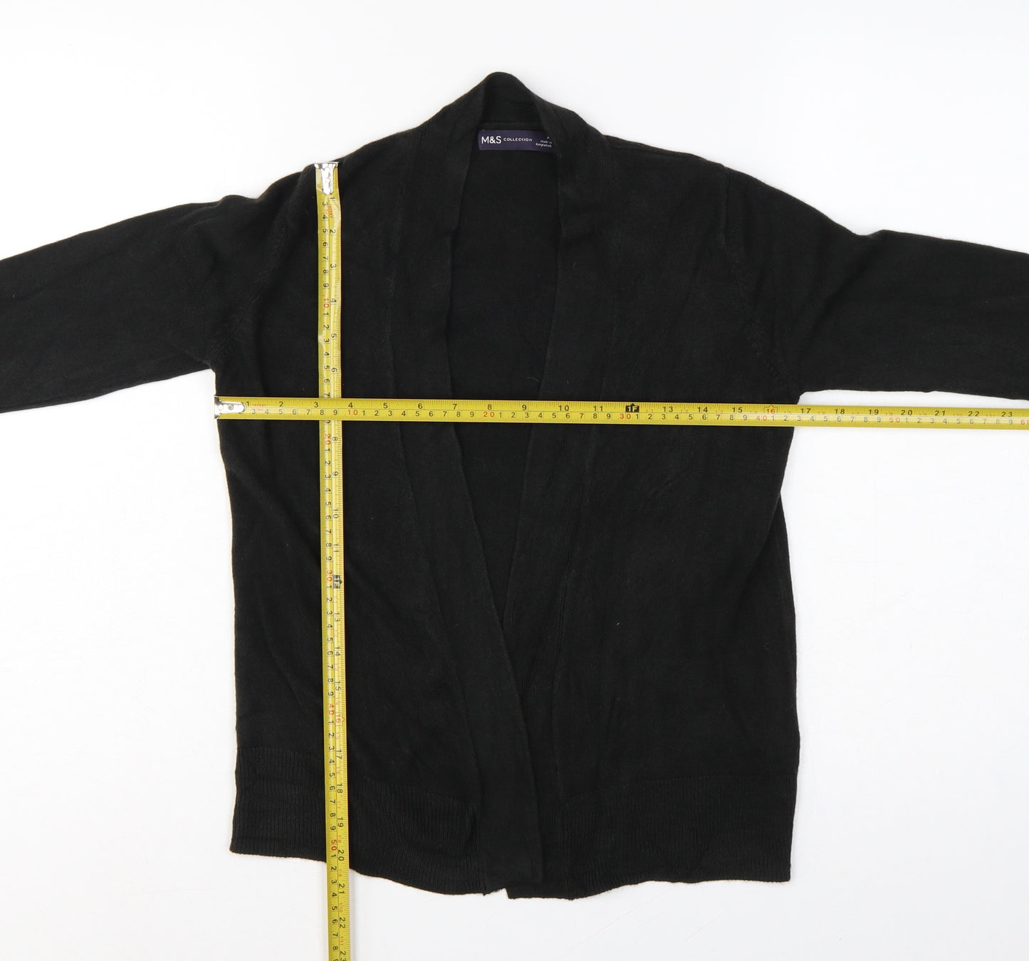 Marks and Spencer Women Black XS Open Knit Long Sleeve Cardigan