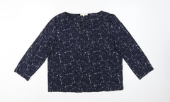 Betty & Co Women Blue UK 12 Geometric Kimono Sleeve 3/4 Blouse