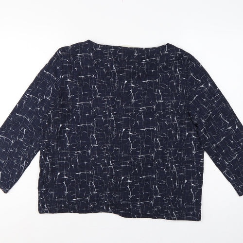 Betty & Co Women Blue UK 12 Geometric Kimono Sleeve 3/4 Blouse