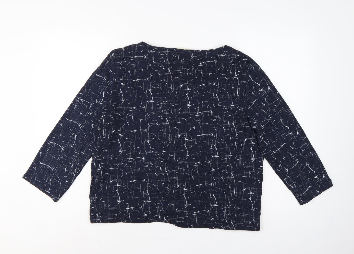 Betty & Co Women Blue UK 12 Geometric Kimono Sleeve 3/4 Blouse