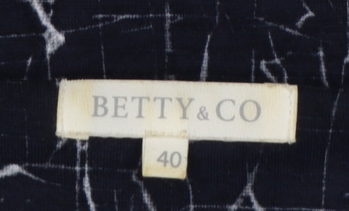 Betty & Co Women Blue UK 12 Geometric Kimono Sleeve 3/4 Blouse