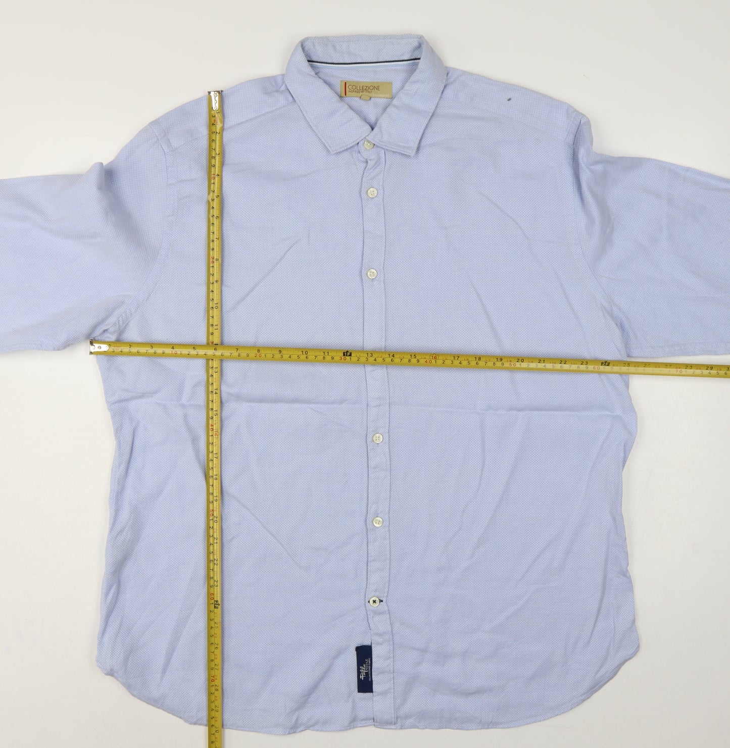Marks and Spencer Men Blue XL Cotton Long Sleeve Formal Dress Shirt