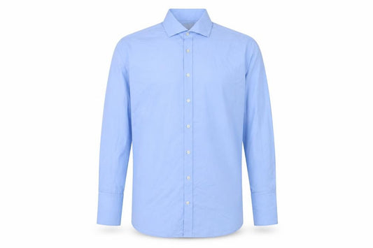 Hawes & Curtis Men's Blue 16.5 Cotton Windsor Formal Dress Shirt
